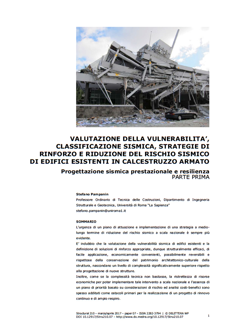 Progettazione sismica prestazionale e resilienza